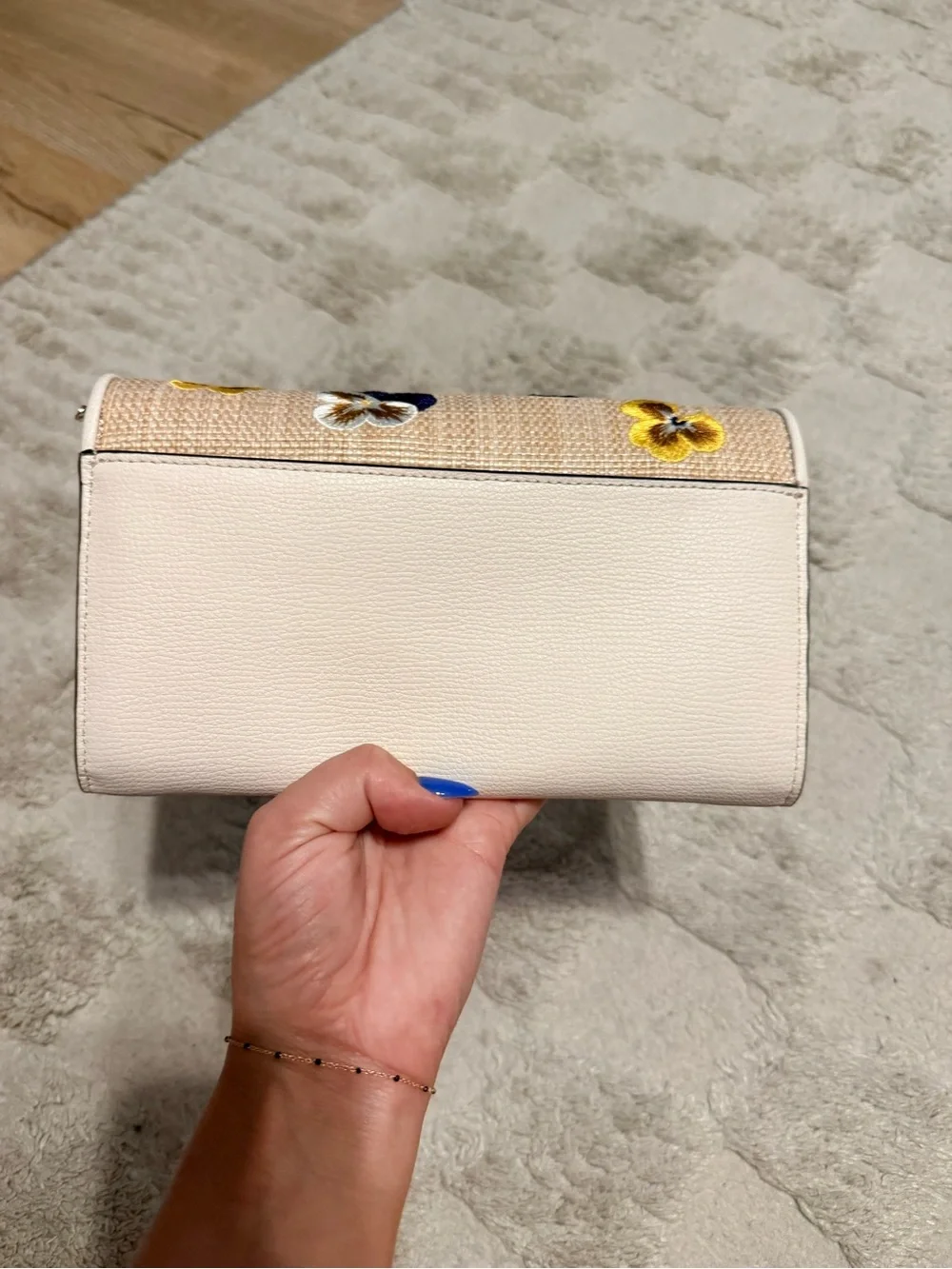 kate spade Cream Crossbody with Navy and Yellow Floral Details